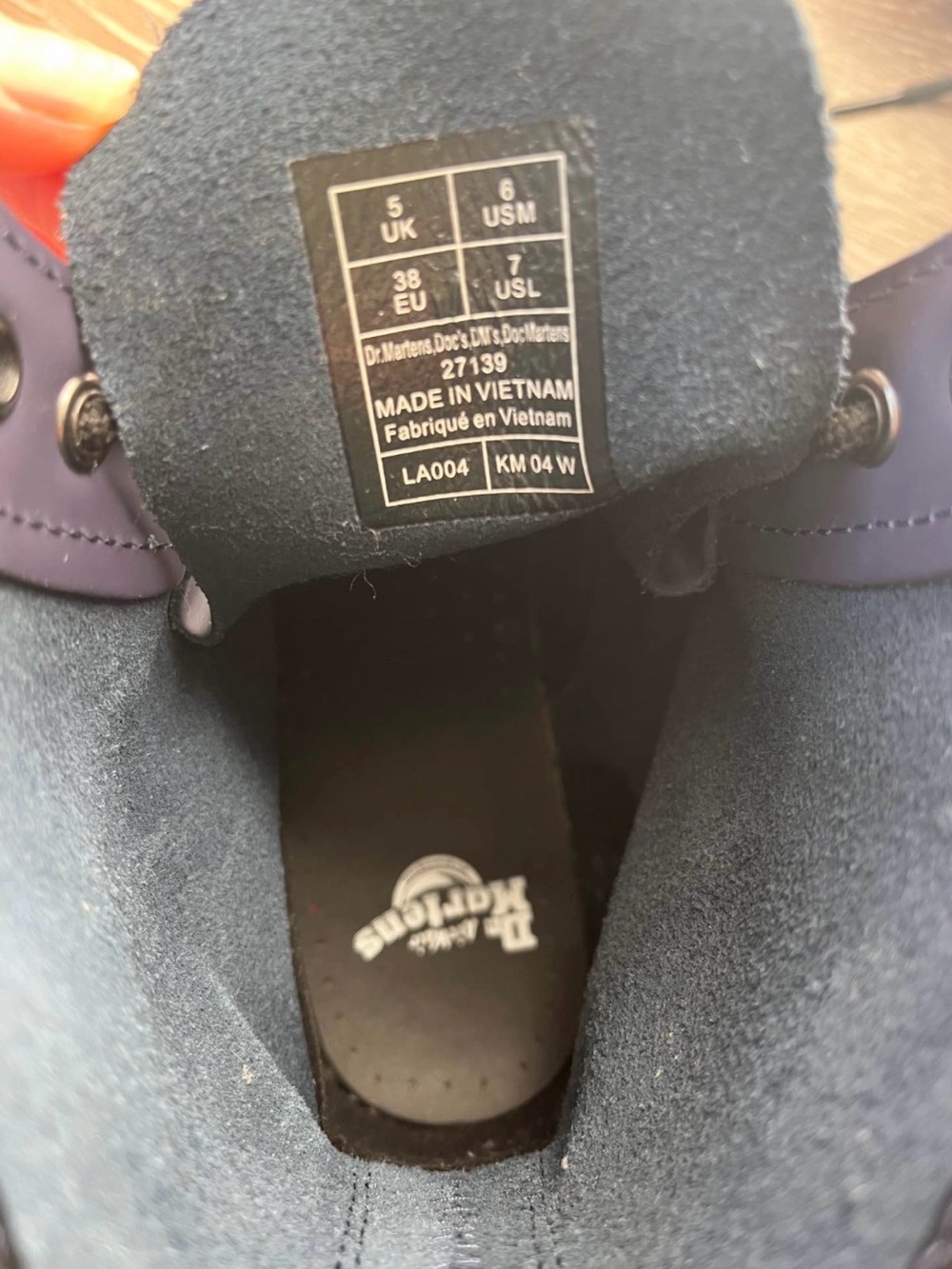 Indigo Lace-Up Dr. Martens with Yellow Stitching - Picture 4 of 4